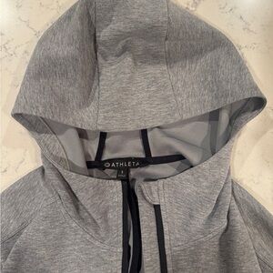 Athleta Light Heather Gray Hooded Zip-Up Jacket